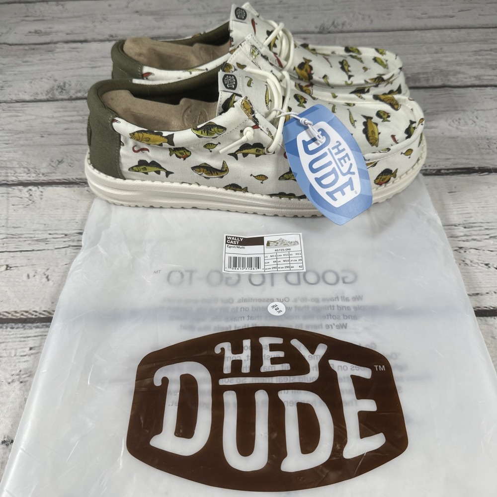 HEYDUDE Wally Cast Egret/Multi Shoes for Men Size 11 NWT